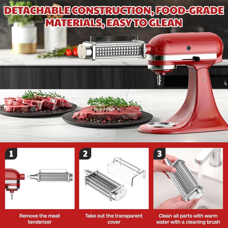 Cofun Meat Tenderizer Attachment for Kitchenaid Stand Mixer, Meat Tenderizer Machine for Kitchenaid Mixer Accessories, Meat Tenderizer with Stainless Steel Gears by - Image 3